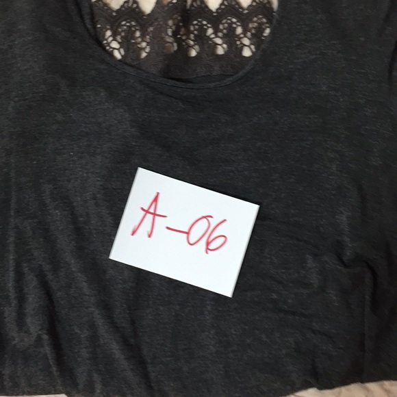 Grey Lace Bottom Dress 3/4 Sleeves with Open Back - Picture 3 of 3